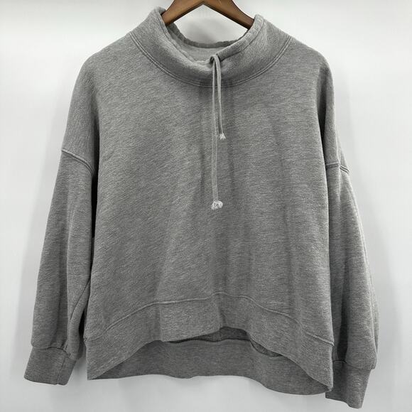 Xirena Sweatshirt Womens Small Gray Fleece Pullover Drwastring Neck Cozy Sweater - Picture 1 of 10